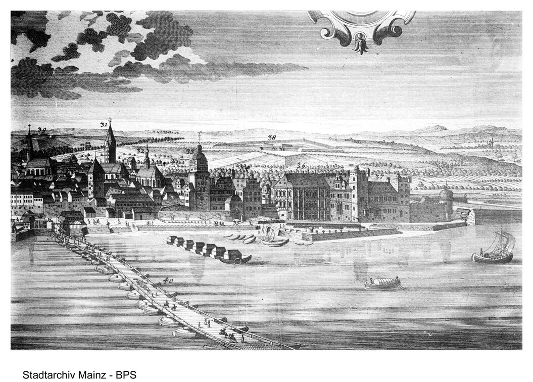 View of the city from Schiffbrücke to Martinsburg, around 1720/30