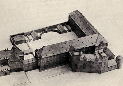 Martinsburg, castle, chancery building and St. Gangolf in one model