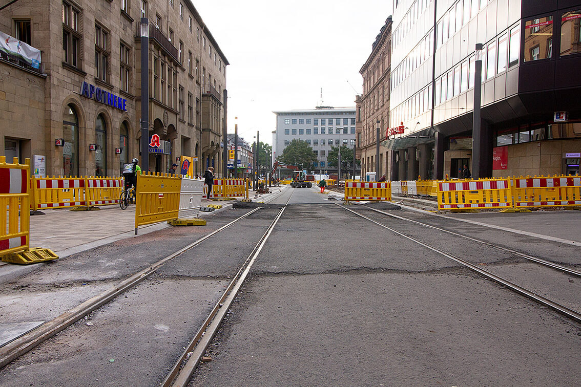 View of the Bahnhofstrasse construction site