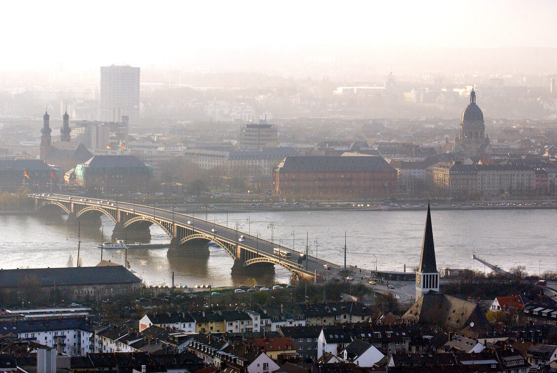 Theodor Heuss Bridge from the air