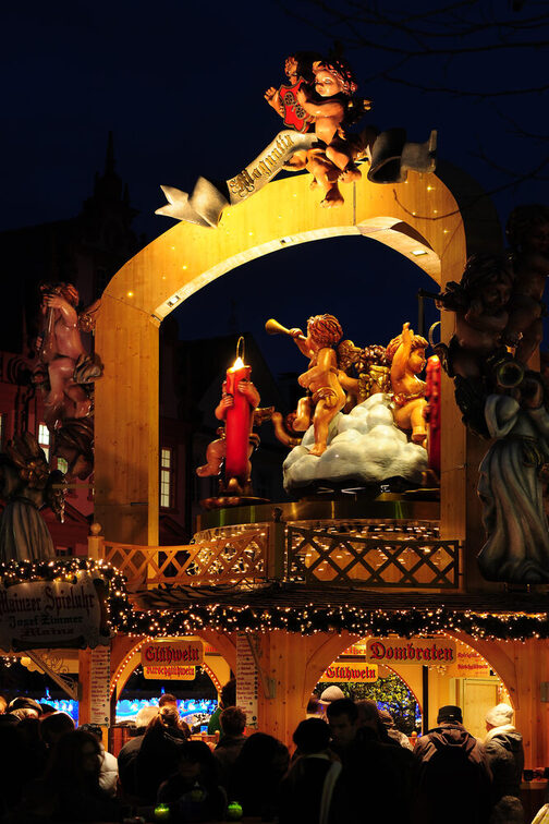 Putten auf dem Dach eines Glühweinstandes