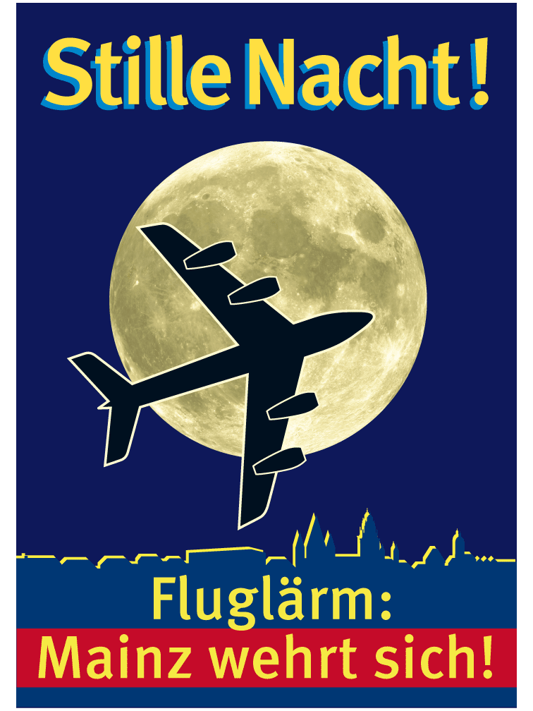 Poster "Rumore degli aerei: Magonza si difende!".