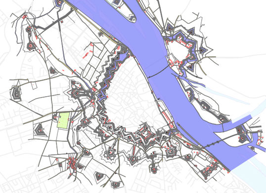 Ausschnitt aus dem Digitalen Häuserbuch: Bundesfestung Mainz 1866