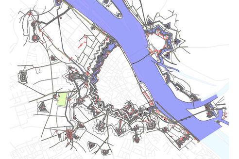 Ausschnitt aus dem Digitalen Häuserbuch: Bundesfestung Mainz 1866