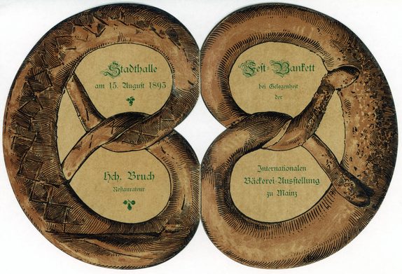 Speisekarte zur Internationalen Bäckerei-Ausstellung in Mainz, 15.08.1893