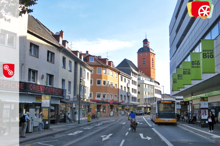 Foto Schusterstraße Blick Kirche St. Quintin