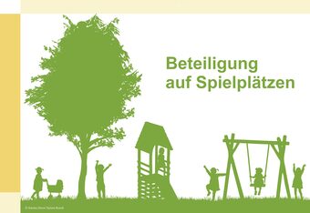 Zeichnung von spielenden Kindern auf einem Spielplatz