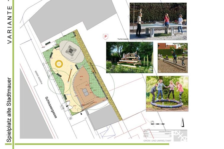 Bauskizze Spielplatz alte Stadtmauer