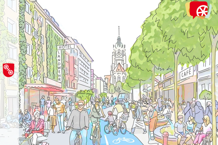 Skizze einer Sommerstraße