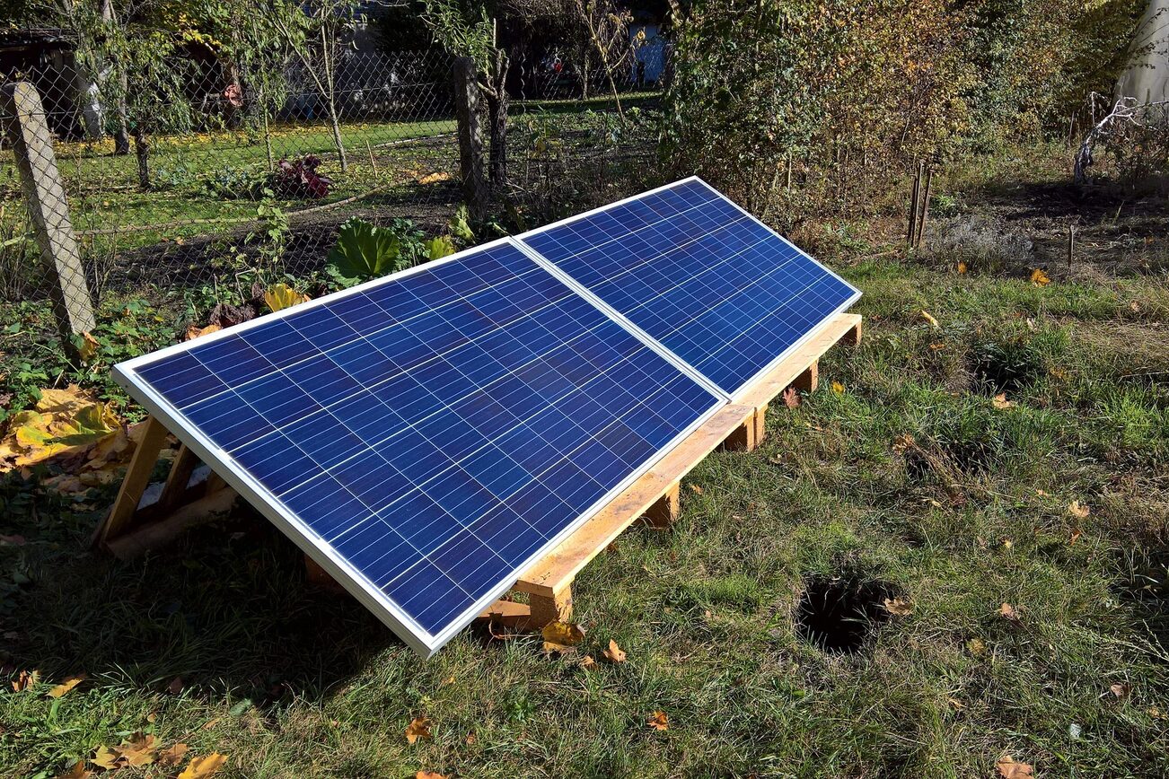 Solar panel in the garden