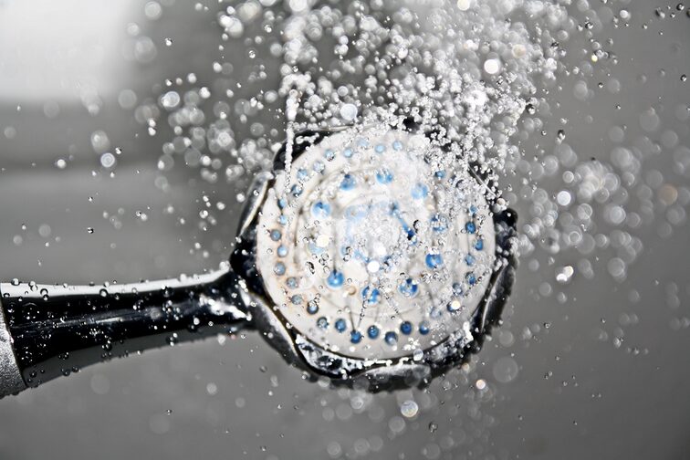 Shower head in operation