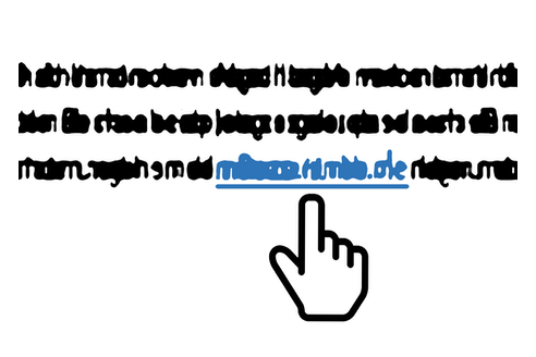 Illustration: Ein Zeigefinger tippt auf einen Link.