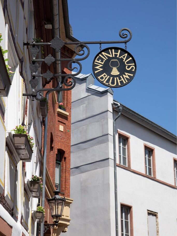 Facade of the Bluhm wine house in Mainz