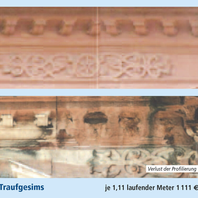 You can see an eaves cornice of the castle