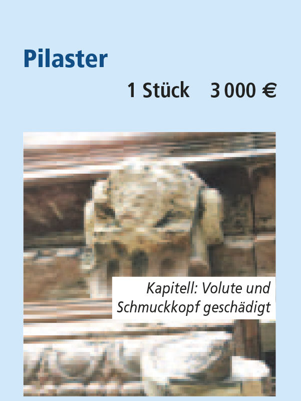 A pilaster of the castle can be seen