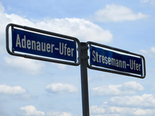 Rheinufer, Straßenschilder