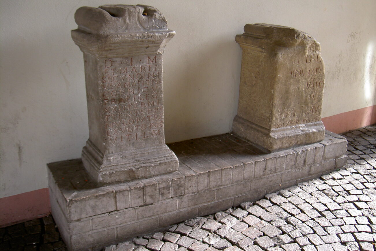 Remains of the consecration altars on the ball court