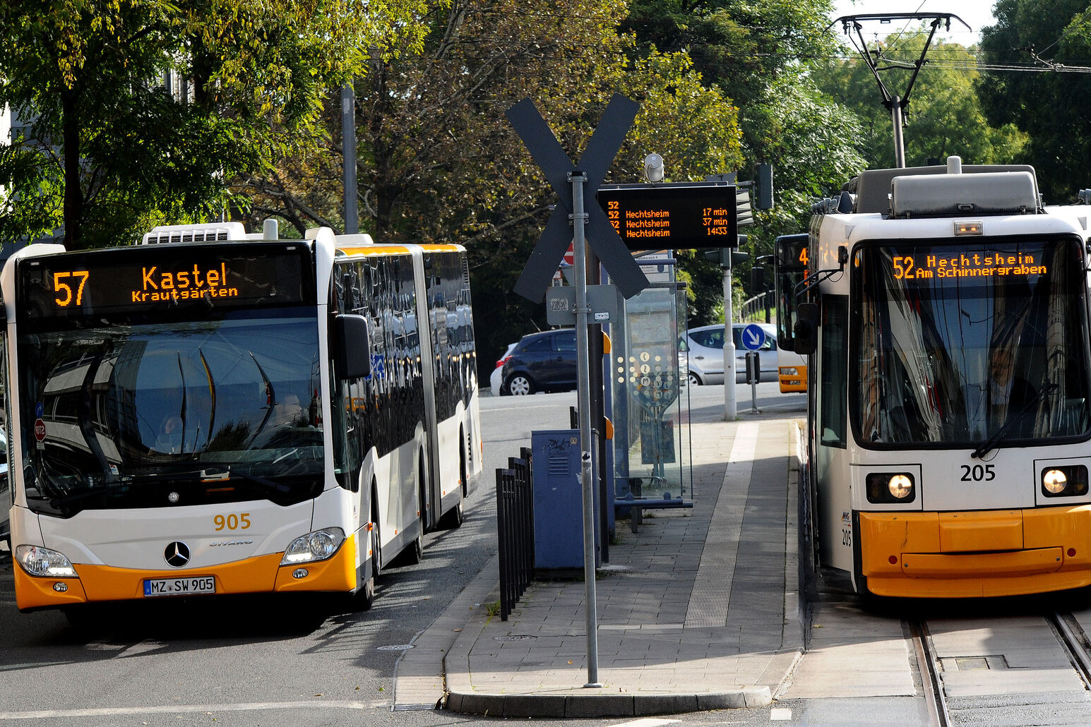 Bus und Straßenbahn der Mainzer Verkehrsgesellschaft