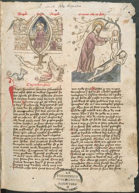 Hs II 10, fol. 1r, Speculum humanae salvationis, Mitte 15. Jh.