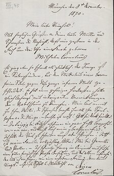 Brief von Cornelius