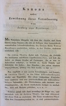 Artikel in der Zeitschrift Cäcilia von 1825