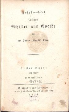 Titelseite Briefwechsel zwischen Schiller und Goethe