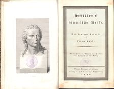Titelseite und Frontispiz Schiller's sämmtliche Werke