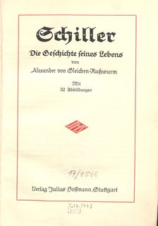 Titelseite Schiller. Die Geschichte seines Lebens