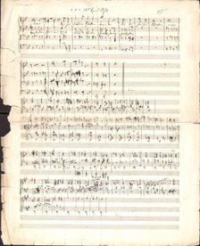Peter Cornelius: Entwurf der Vertonung von Schillers Glocke. Autograph