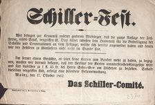 Aushang Schiller-Fest in Mainz 1862