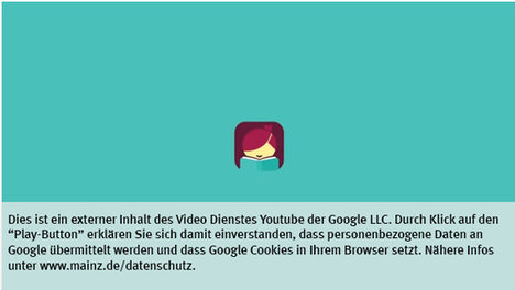 Die Landeshauptstadt Mainz nutzt den Video-Dienst Youtube.  Vor einem Klick auf den Play-Button empfängt Youtube keine Daten und setzt keine Cookies. Nähere Informationen über Youtube finden Sie in den Datenschutzinformationen zu unserem Youtube-Kanal: www.mainz.de/datenschutz
