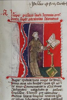 Biblia latina, Papier, Mittelrhein, um 1420, fol. 1r