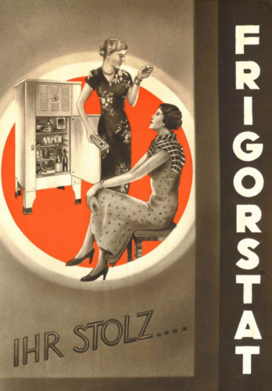 Linde übernahm 1929 die Firma Walb in Kostheim. Das war zugleich der Beginn für die Produktion von Kühlmöbeln. Der „Frigorstat“ von 1933 arbeitete nach dem Prinzip des „Protos-Frigor“ von Siemens.