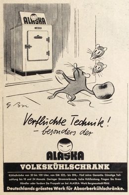 Gerhard Brinkmann hat in den fünfziger Jahren mehrere ähnliche Motive und ein Comicbuch für die Firma Schildbach gezeichnet.