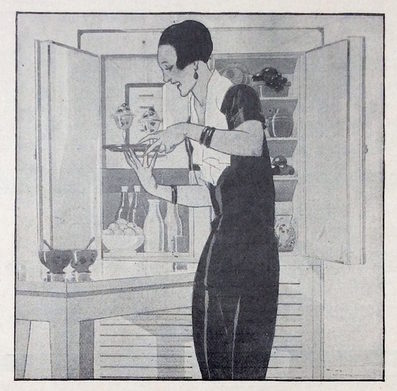 Die Frigidaire-Werbung von 1929 (Ausschnitt) zeigt eine modisch gekleidete Dame. Den Kühlschrank konnte sich nur ein wohlhabender Haushalt leisten.