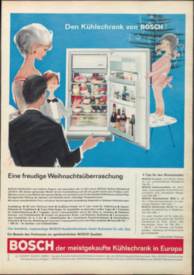 Der „Silberstreif-Luxus“ in der Bosch-Werbung von 1961 war eine Festtagsfreude für die ganze Familie.
