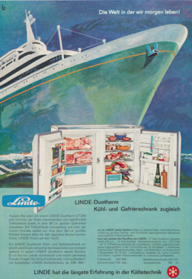 Ocean Liner haben bis zum Aufkommen der großen Passagierflugzeuge den transatlantischen Reiseverkehr bestimmt. Heute finden Seereisen auf Kreuzfahrtschiffen statt. Illustration: Alfred Koella 1960.