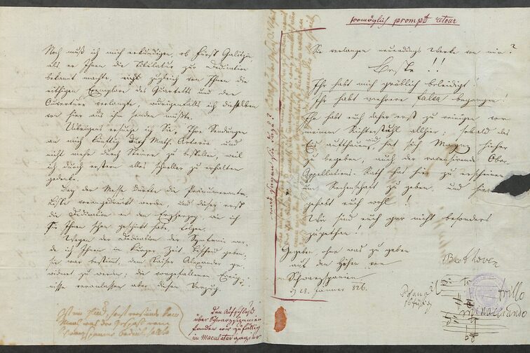 Brief vom 28. Januar 1826 von anderer Hand mit Unterschrift Beethovens