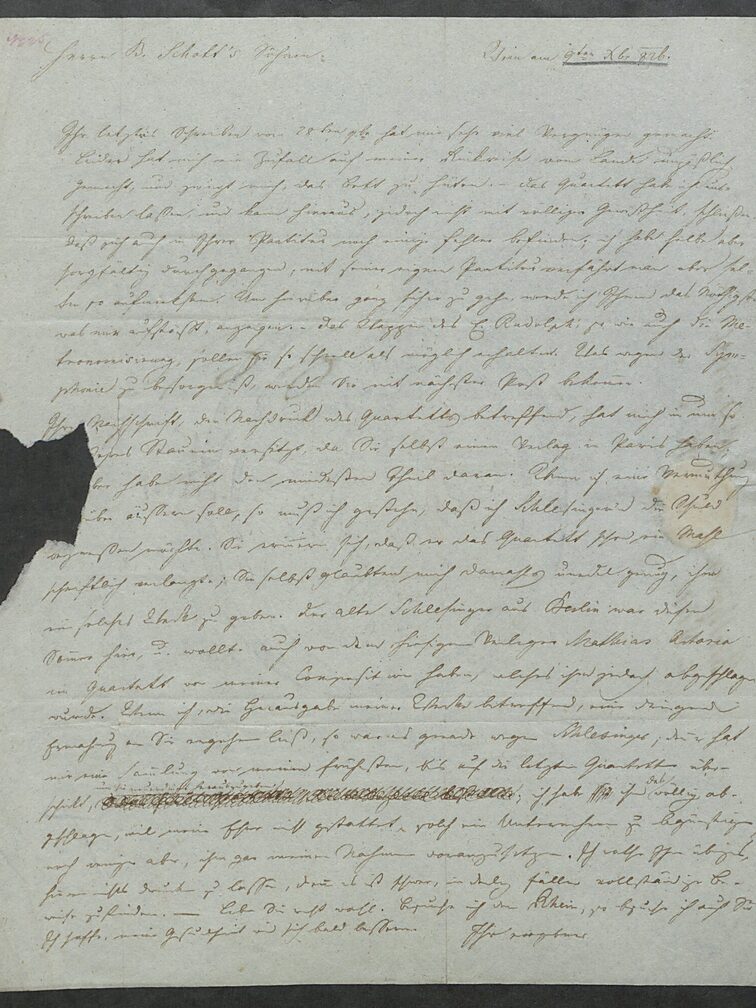 Brief vom 9. Dezember 1826 von anderer Hand