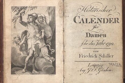 Titelseite und Frontispiz Historischer Calender für Damen