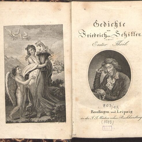 Titelseite und Frontispiz Gedichte von Friedrich Schiller