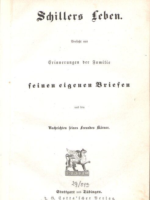 Titelseite Schillers Leben