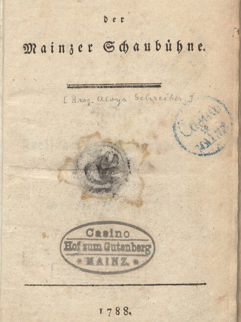 Titelseite Tagebuch der Mainzer Schaubühne 1788