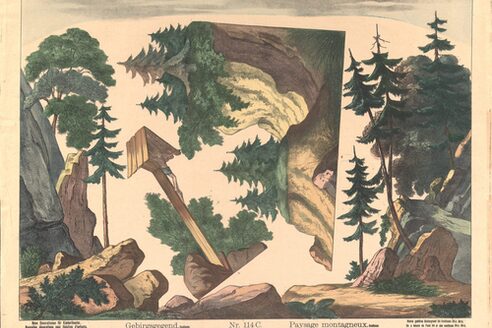 Papiertheaterdekoration Gebirgsgegend