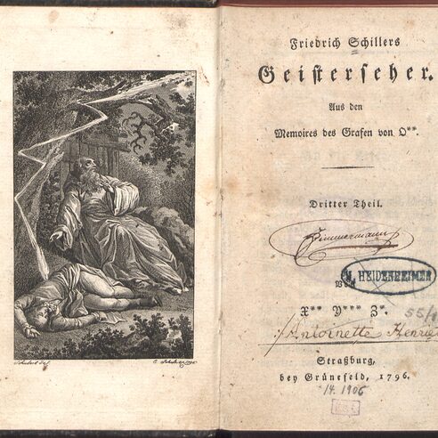 Titelseite und Frontispiz Friedrich Schillers Geisterseher