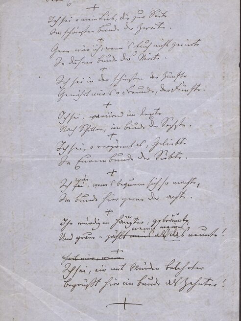 Peter Cornelius: Varianten zu Schiller. Autograph