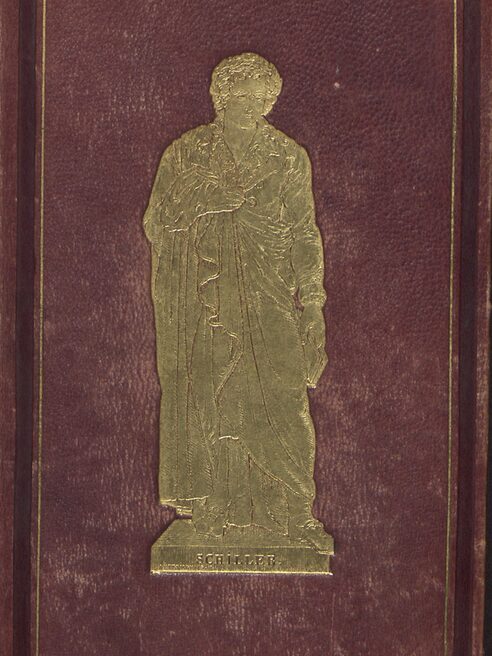 Vorderdeckel Notizbuch mit Schiller-Goldpräge