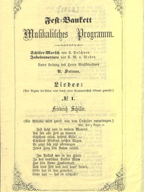 Programm zum Fest-Bankett 18.10.1862