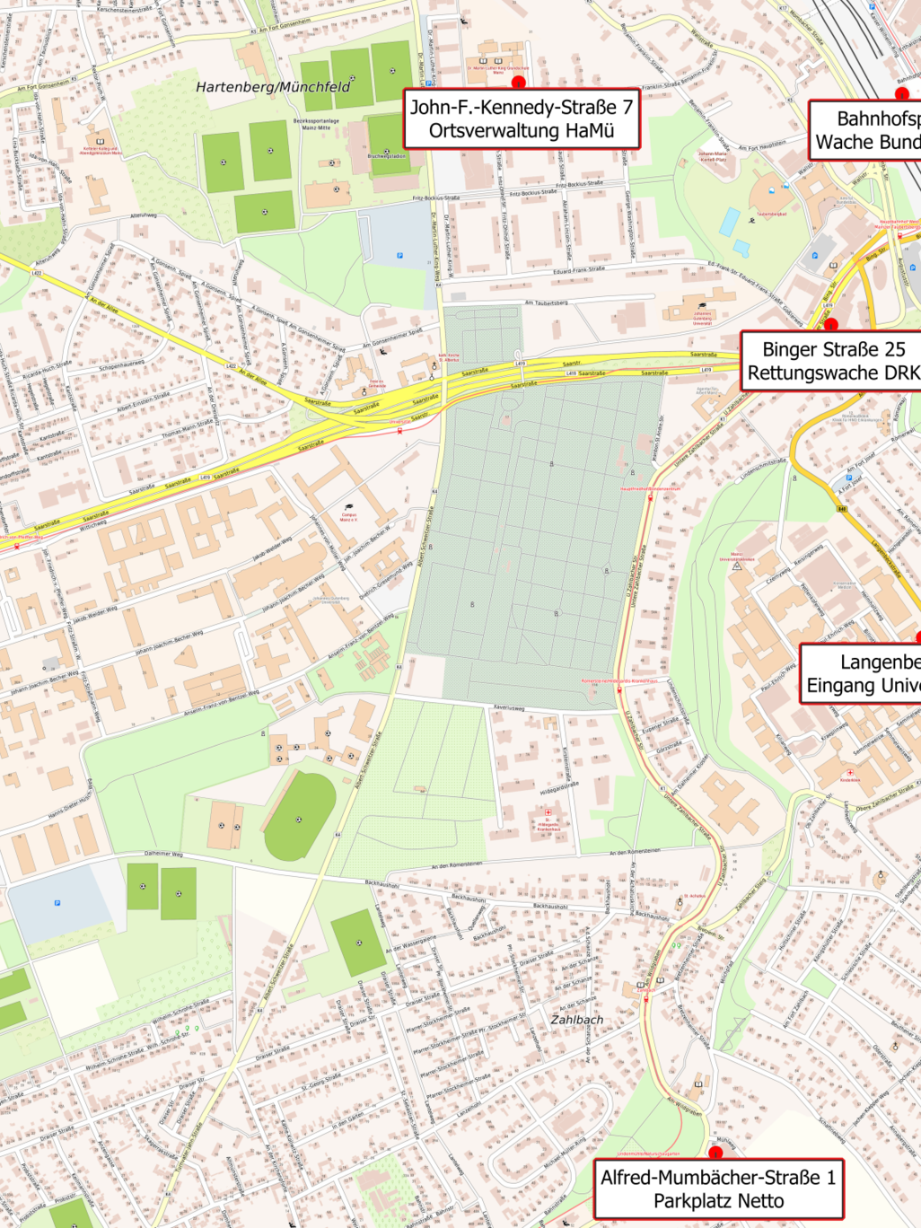 Notfallmeldestellen Oberstadt West