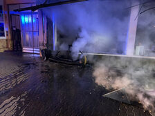 Brandschäden an der Einsatzstelle.